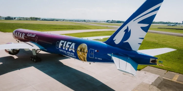 Qatar Airways rolls out FIFA-themed Boeing 777 ahead of 2026 world cup