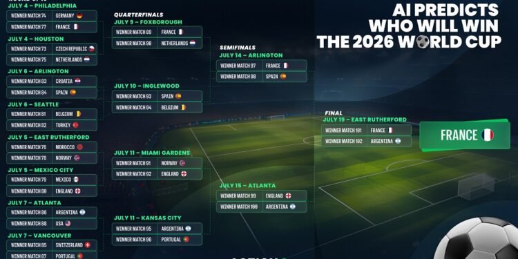 France tipped for glory as AI cracks 2026 world cup using 1,200 data points