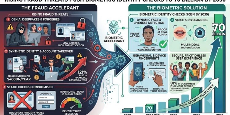 Rising fraud threats to push biometric identity checks to 70bn by 2030 