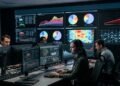 Please construct a realistic image from this headline "Data breach costs jump 12% to record $4.99m as AI threats escalate