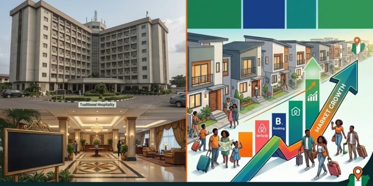 Please construct an image from this headline "Short-let boom reshapes Nigeria's hospitality market