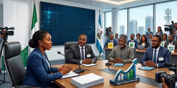 Please construct an image from this headline "Nigeria telecom stakeholders propose ESG index for operators